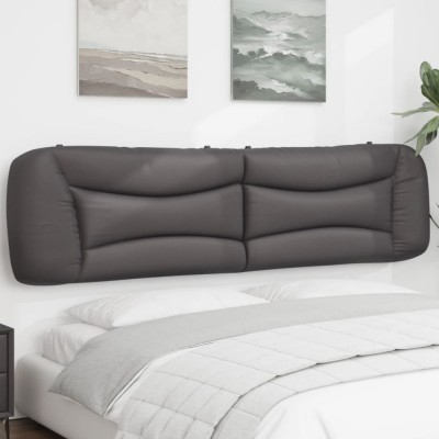 vidaXL Pernă pentru tăblie, gri, 200 cm, piele artificială foto
