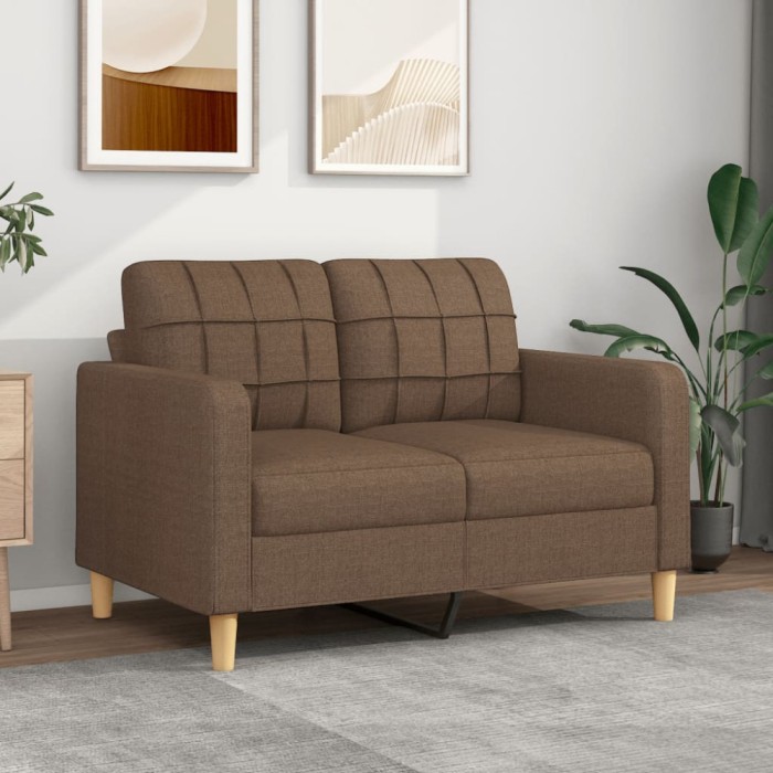 Gossi canapea cu 2 locuri, maro, 120 cm, material textil