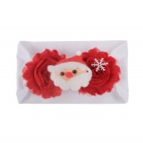 Bentita alba cu rosu lata pentru fetite - Mos Craciun