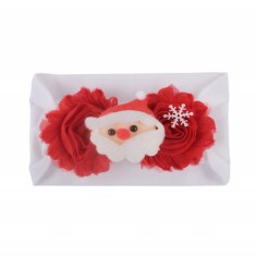 Bentita alba cu rosu lata pentru fetite - Mos Craciun