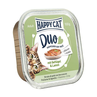 Happy Cat DUO MENU - pui şi miel, 100g foto