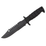 Cumpara ieftin Cutit Tactic Vanatoare IdeallStore Wildsteer Wing 29cm, Otel Inoxidabil, Negru, Teaca Inclusa