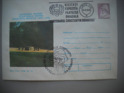 HOPCT PLIC 1837 MASA TACERII -CENTENARUL NASTERE C-TIN BRANCUSI 1976-ROMANIA foto