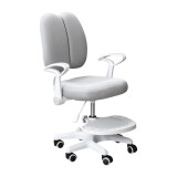 Cumpara ieftin Scaun birou reglabil cu suport picioare si bretele gri alb Anais 58x55x102 cm