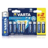 BATERIE ALCALINA LR06 BLISTER 6+2BUC VARTA - BAT0280