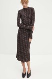 Stine Goya rochie culoarea negru, midi, mulată, D074-2244