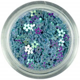 Flori nail art cu găuri - albastru deschis, INGINAILS