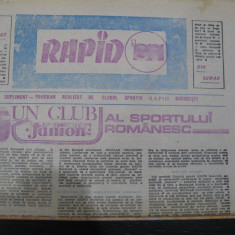 Rapid Bucuresti (fotbal) - revista supliment 1987, 32 pagini, stare buna