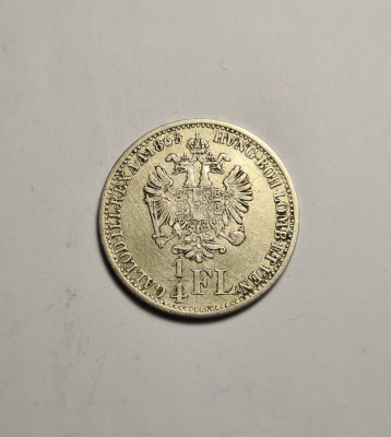 1/4 Florin 1863 V Venezia Piesa Frumoasa foto