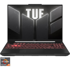Laptop Gaming ASUS TUF A16 FA607PV cu procesor AMD Ryzen™ 9 7845HX pana la 5.2 GHz, 16, Full HD+, IPS, 165Hz, 16GB, 1TB SSD, NVIDIA® GeForce RTX™ 4060