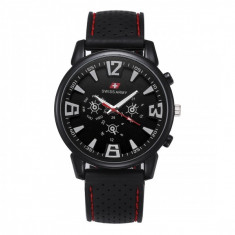 Ceas Barbatesc, curea silicon, stil sport, Swiss Army CS102 foto