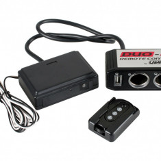 Priza tripla bricheta cu USB si telecomanda Duo-4 IR 24V Garage AutoRide