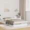 vidaXL Cadru de pat de podea Alb 90 x 200 cm Lemn masiv de pin 873389