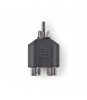 Adaptor Subwoofer RCA tata - 2x RCA mama negru Nedis