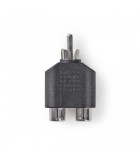 Adaptor Subwoofer RCA tata - 2x RCA mama negru Nedis