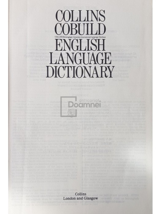 Collins Cobuild - English language dictionary (Editia: 1988)