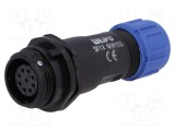 Mufă SP13 mamă WEIPU PIN: 9 IP68 4&divide;6,5mm 3A 125V lipire pe cablu