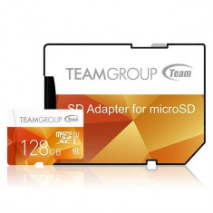 Card de memorie TeamGroup Micro SDXC 128GB UHS-I + Adaptor Galben foto