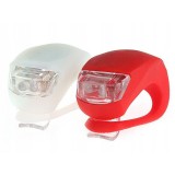 Комплект от 2 фарове за велосипед, LED, Силикон, Бял/Червен, Oem