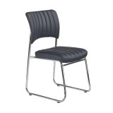 Scaun vizitator HM Rapid, Cadru Cromat, Piele ecologica, 83x43x58 cm, Sarcina max 120 Kg, Negru