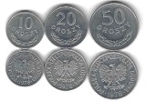 POLONIA Lot Nr 1 / 3buc - 10 + 20 + 50 GROSZY 1978