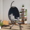 Scaun Suspendat Tip Ou vidaXL Antracit cu Suport, Tesatura si Otel, 150kg