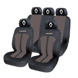 Set Huse Scaune Universale Premium Carguard Personalizate cu Renault &ndash; Negru/Bej