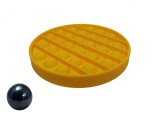 Pop It Jucarie Antistres Galben, 13cm, Silicon, cu Bila Marble. Ideallstore. Baieti/Fete, 11+ ani. Jucarie senzoriala