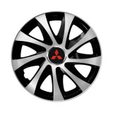 Cumpara ieftin Set 4 capace roti Drift exrta silver&amp;black R15 Compatibil Cu Mitsubishi