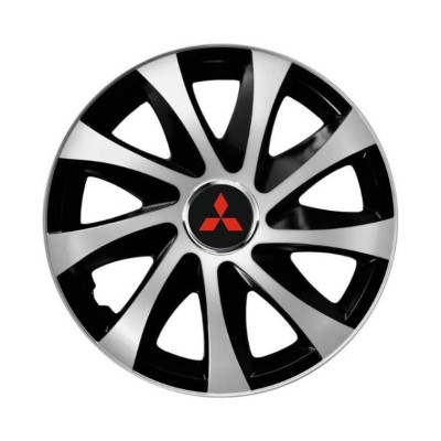 Set 4 capace roti Drift exrta silver&amp;amp;black R14 Compatibil Cu Mitsubishi foto