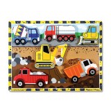 Puzzle lemn in relief Utilaje pentru constructii Melissa and Doug, Melissa &amp; Doug