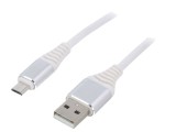 Cablu USB 2.0 A-Micro B Aurit 1m Alb