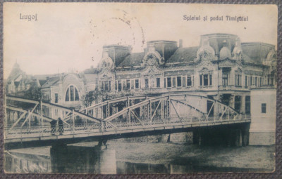 Lugoj, Splaiul si podul Timisului// CP foto