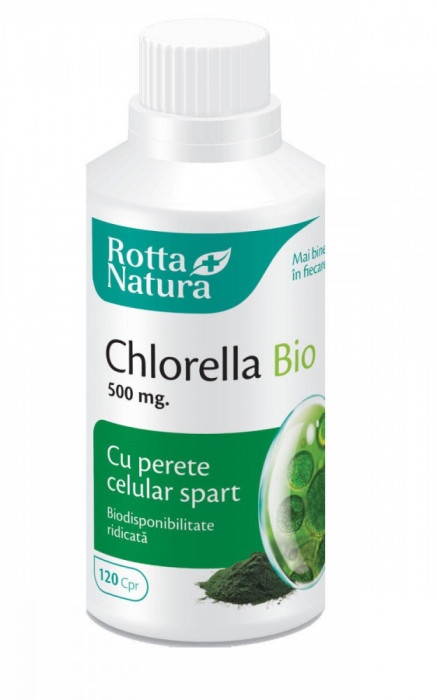 Chlorella Bio 500 miligrame 120 capsule Rotta Natura