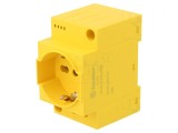 Conector alimentare AC mamă soclu 250VAC 16A galben PIN 3
