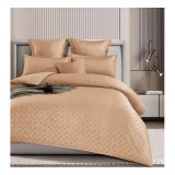 Cumpara ieftin Lenjerie de pat dublu Bumbac Finet cu Carouri 6 Piese cu Elastic, Bej - SIPRT4-10