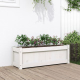 Jardiniera de gradina, alb, 90x31x31 cm, lemn masiv de pin GartenMobel Dekor, vidaXL