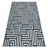 Covor SPRING 20421994 labyrinth sisal, buclat - cremă / albastru, 120x170 cm, Dreptunghi