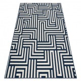 Covor SPRING 20421994 labyrinth sisal, buclat - cremă / albastru, 120x170 cm
