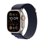 Cumpara ieftin Curea smartwatch, THD, Alpine Loop, pentru Apple Watch Ultra2 49 mm, Apple Watch 46 mm seria 10, marime universala, catarama gri, Albastru Navy