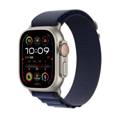 Curea smartwatch, THD, Alpine Loop, pentru Apple Watch Ultra2 49 mm, Apple Watch 46 mm seria 10, marime universala, catarama gri, Albastru Navy foto