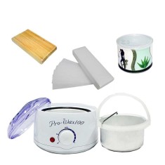 Kit epilare cu incalzitor electric, 500 g ceara epilatoare, 10 spatule, 50 benzi