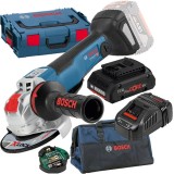 Bosch GWX 18V-10 PSC X-LOCK + ProCORE + GAL 1880 CV + 1619BZ0100 - Polizor unghiular 125 mm valiza speciala accesorii + Set acumulator si incarcator L