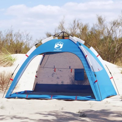 Gossi cort camping 2 persoane albastru azur impermeabil setare rapida foto