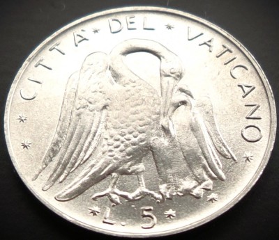 Moneda 5 LIRE - VATICAN, anul 1977 * cod 1738 - Papa Paul VI-lea = UNC foto