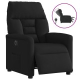 Fotoliu rabatabil electric, negru, material textil
