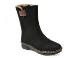 Ghete RIEKER negre, 73350, din piele intoarsa