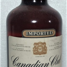 WHISKY, CANADIAN CLUB-IMPORT SPIRIT ITALY cl 75 gr 40 ANU 1983