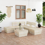 Set mobilier palet pentru gradina 6 piese lemn de molid tratat GartenMobel Dekor, vidaXL