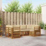 vidaXL Seturi de canapele cu pernă 20 pcs natural Lemn Solid de Acacia 3375353